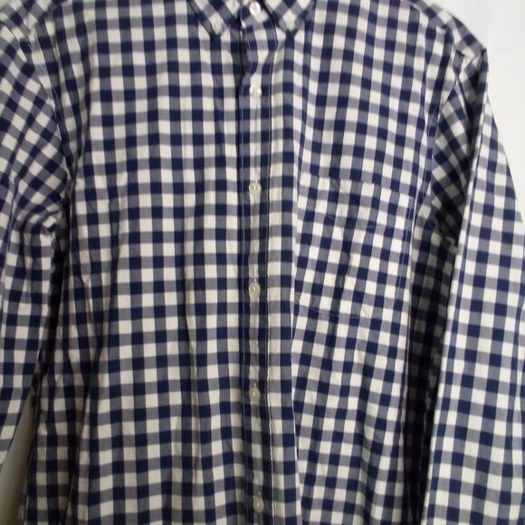 J Crew Shirt Men M Slim Button Down Long Sleeve Check Pattern Blue White - Picture 7 of 15